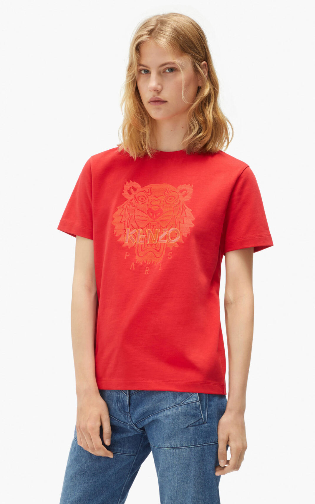 Kenzo Loose Tiger Camisetas Mujer Rojas | 6483207-AM